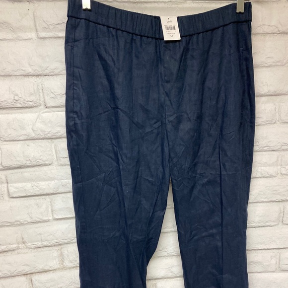 BNWT J.Jill Linen Pant Blue Medium elastic waist - Picture 5 of 7